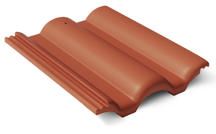 Цементно-песчаная черепица рядовая BRAAS Таунус, красный