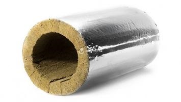 Цилиндр минераловатный ЭКОРОЛЛ КВ-100 ФА кашированный алюминиевой фольгой 1000х89х40 мм