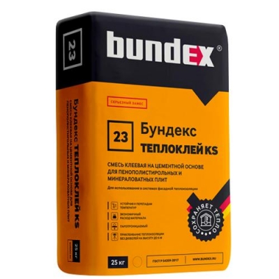 Бундекс Смесь штукатурно-клеевая Теплоклей, 25 кг/64шт